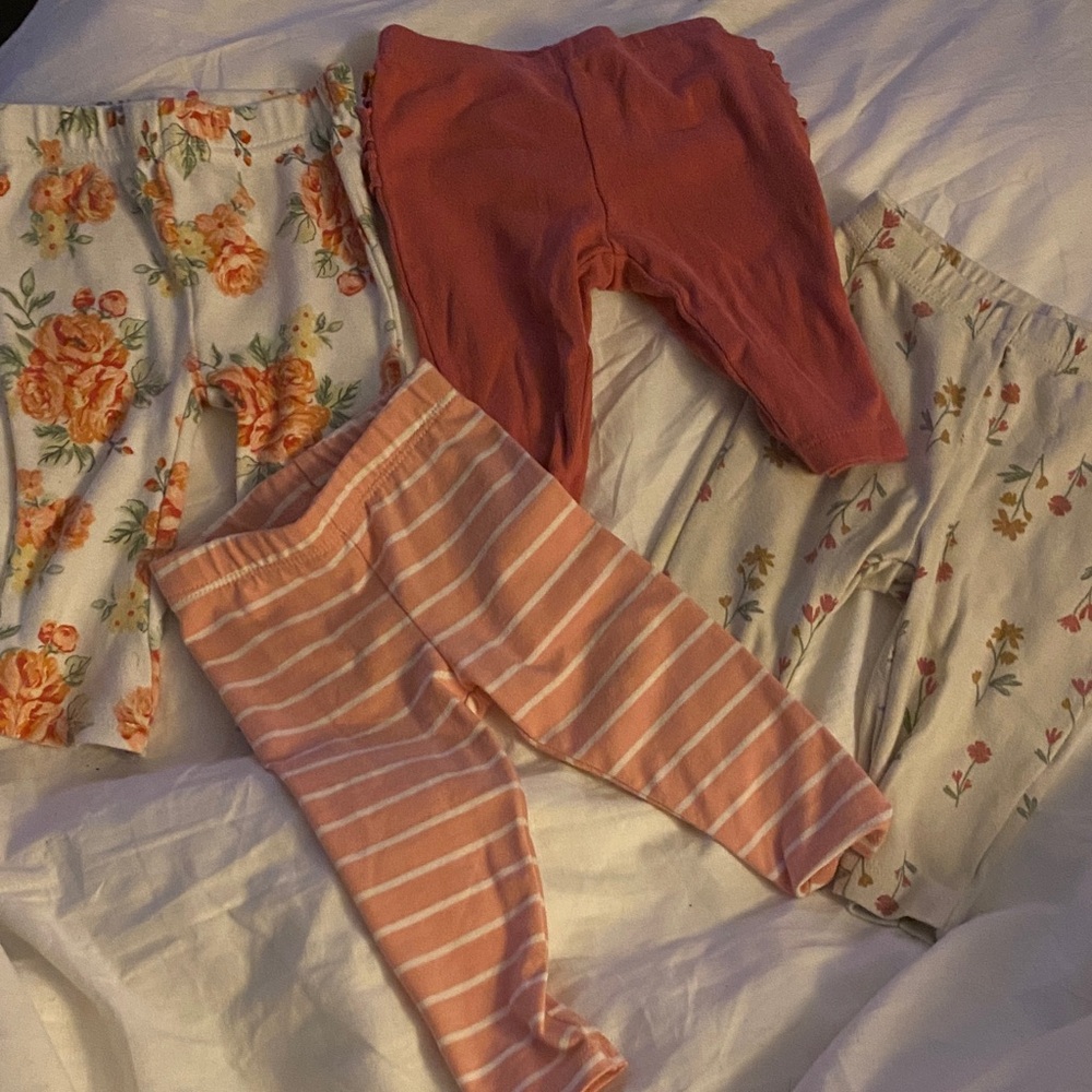 Adorable Kids Leggings Set - Floral and Striped Patterns